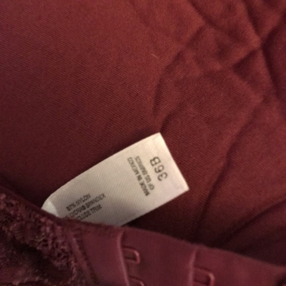 Victoria Secret 36B burgundy lace push up bra Free matching panty garter belt - Picture 11 of 16
